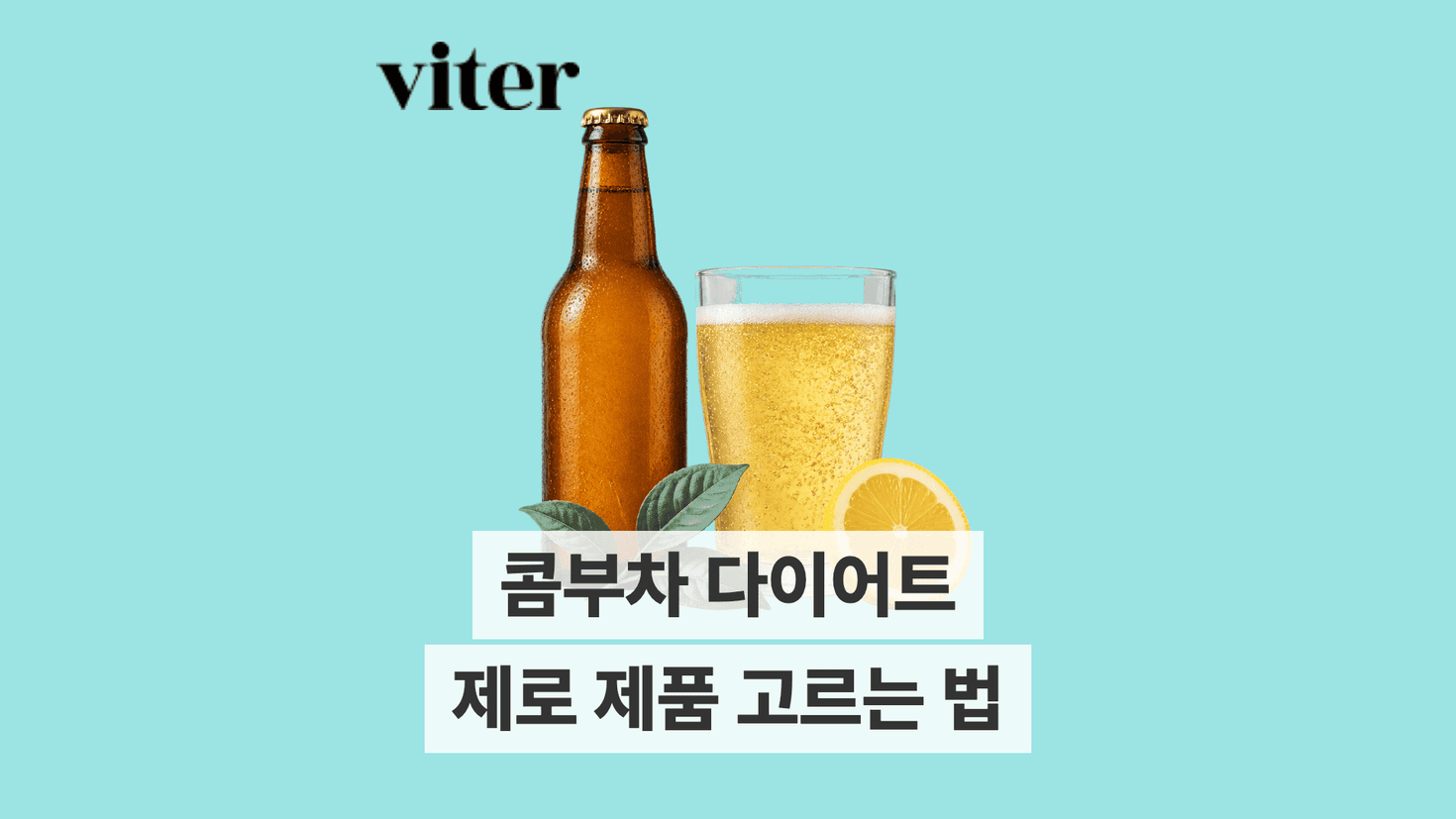 병입 콤부차와 잔을 배치한 제로 콤부차 고르는 법 대표 이미지